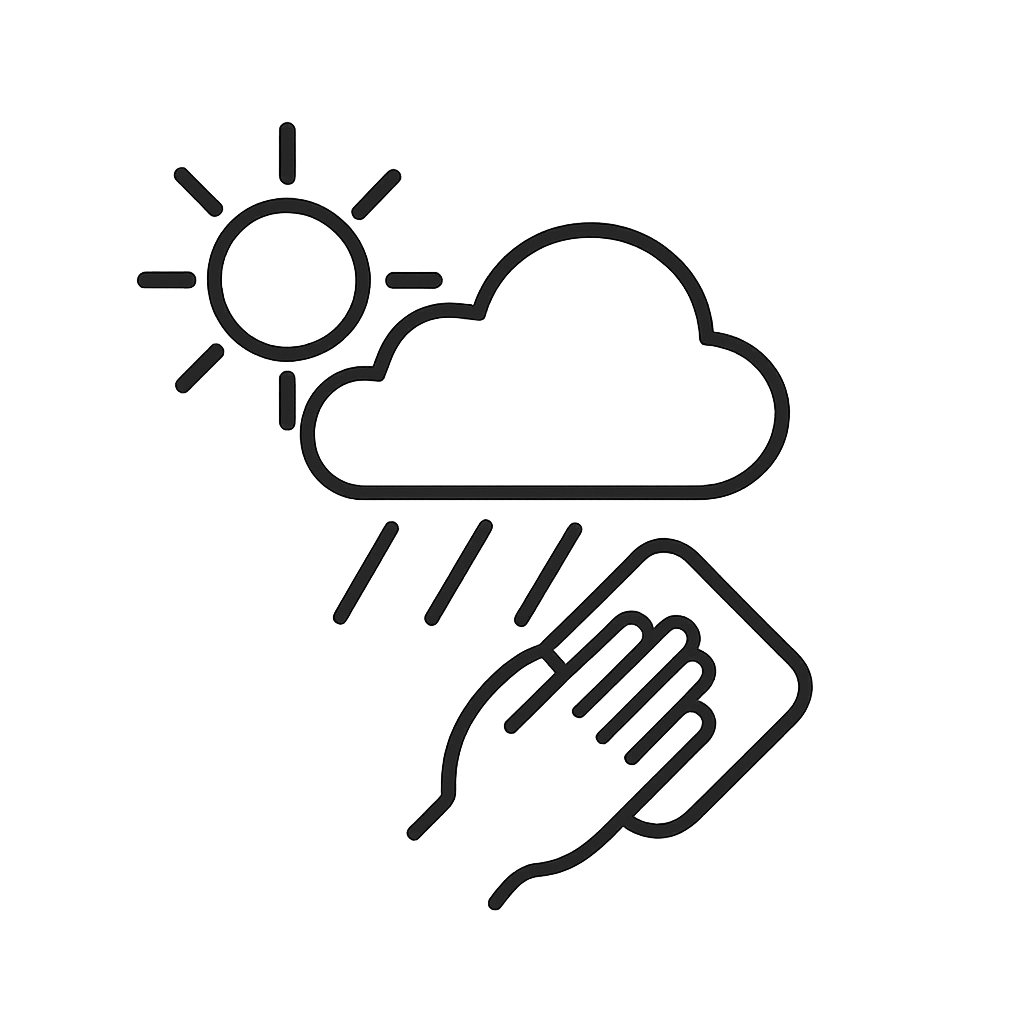 Icon wetterbeständig und pflegeleicht