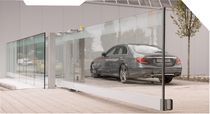 Berner Schiebetor ST-form Schwebendes Glas
