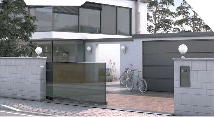 Berner Schiebetor ST-form Schwebendes Glas