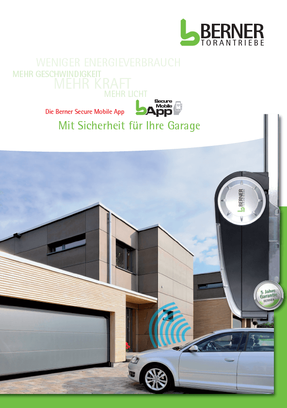 Prospekt Berner Garagentorantriebe GA101 und GA103
