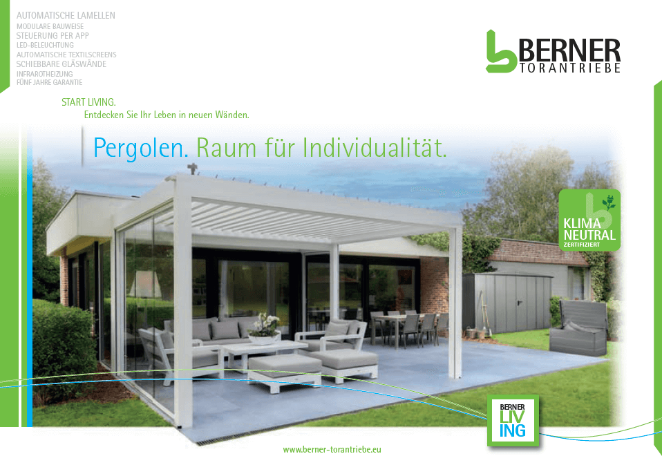 Prospekt Berner Living Pergolen